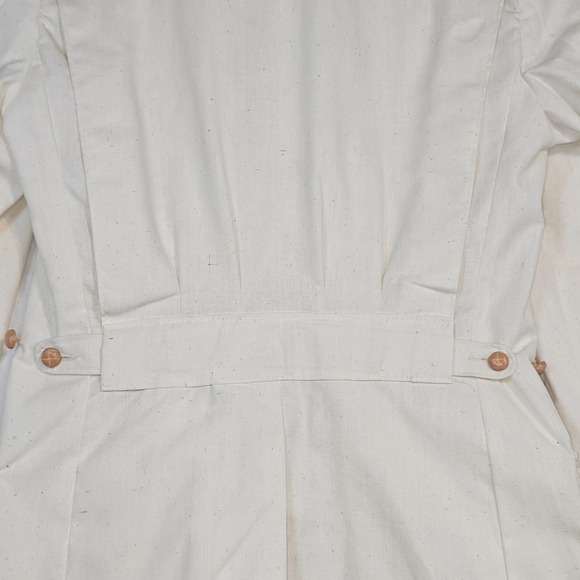 Vintage 70s Men Off White Fleck Textured Safari Blazer Jacket 36 Utility Coat - Picture 10 of 11